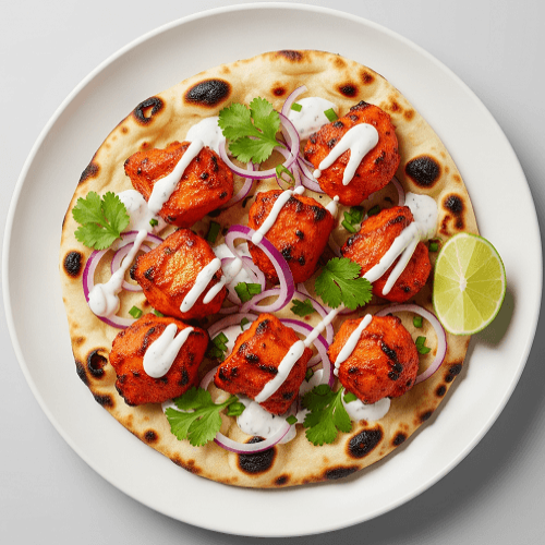 Barbecue Chicken Tikka Kebab (on Pitta Bread) 