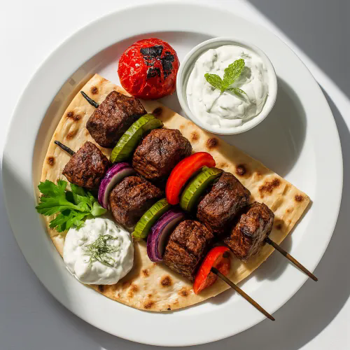 Lamb Tikka Kebab (on Nan Bread) 