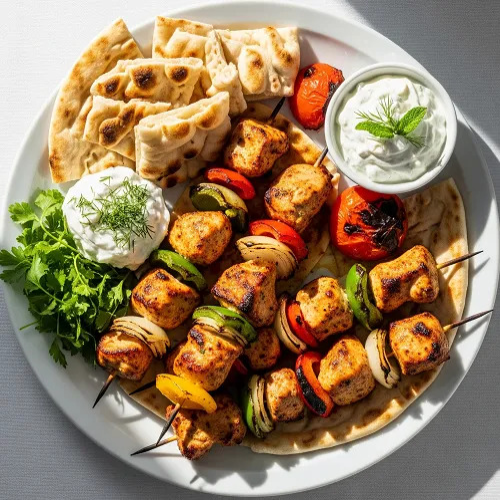 Chicken Kebab Deluxe (on Nan Bread) 