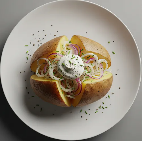 Baked Potato With Onion 