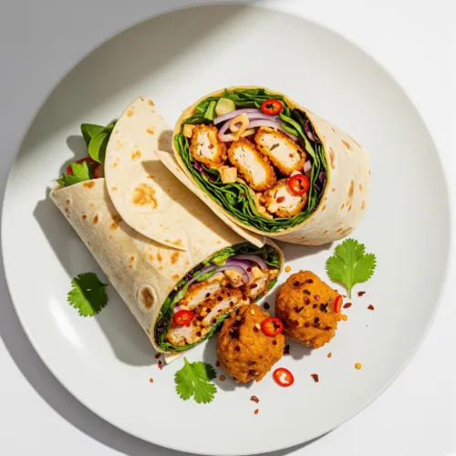 Chicken Pakora Wrap With Cheese 