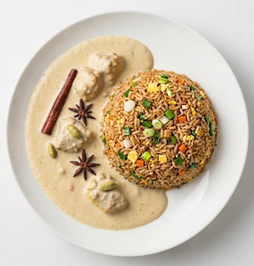 Fried Rice & Korma Sauce 